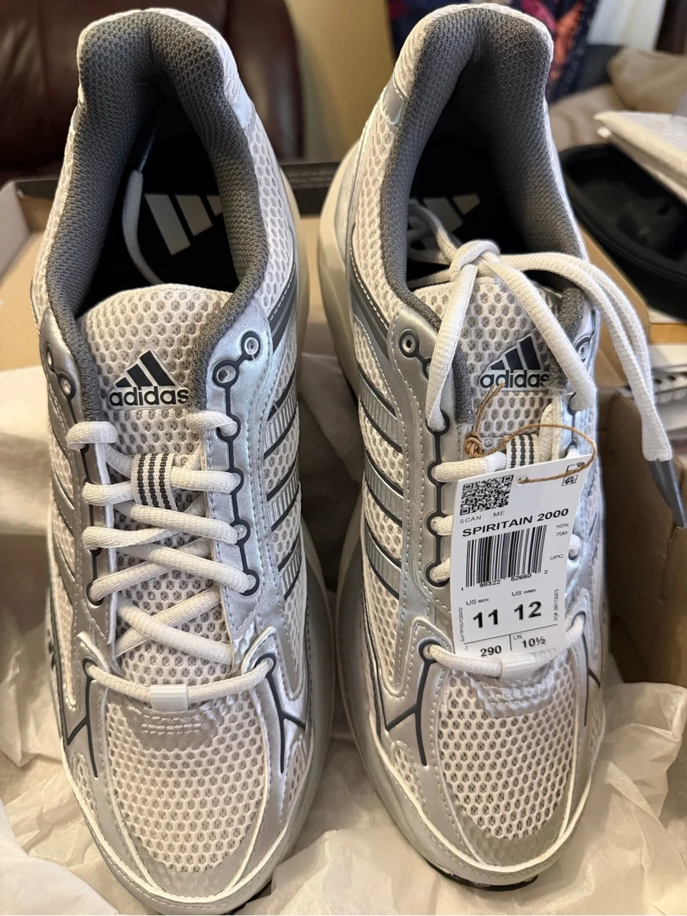 adidas Spiritain 2000 Men's Athletic Shoes - Silver/White